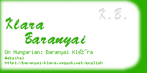 klara baranyai business card